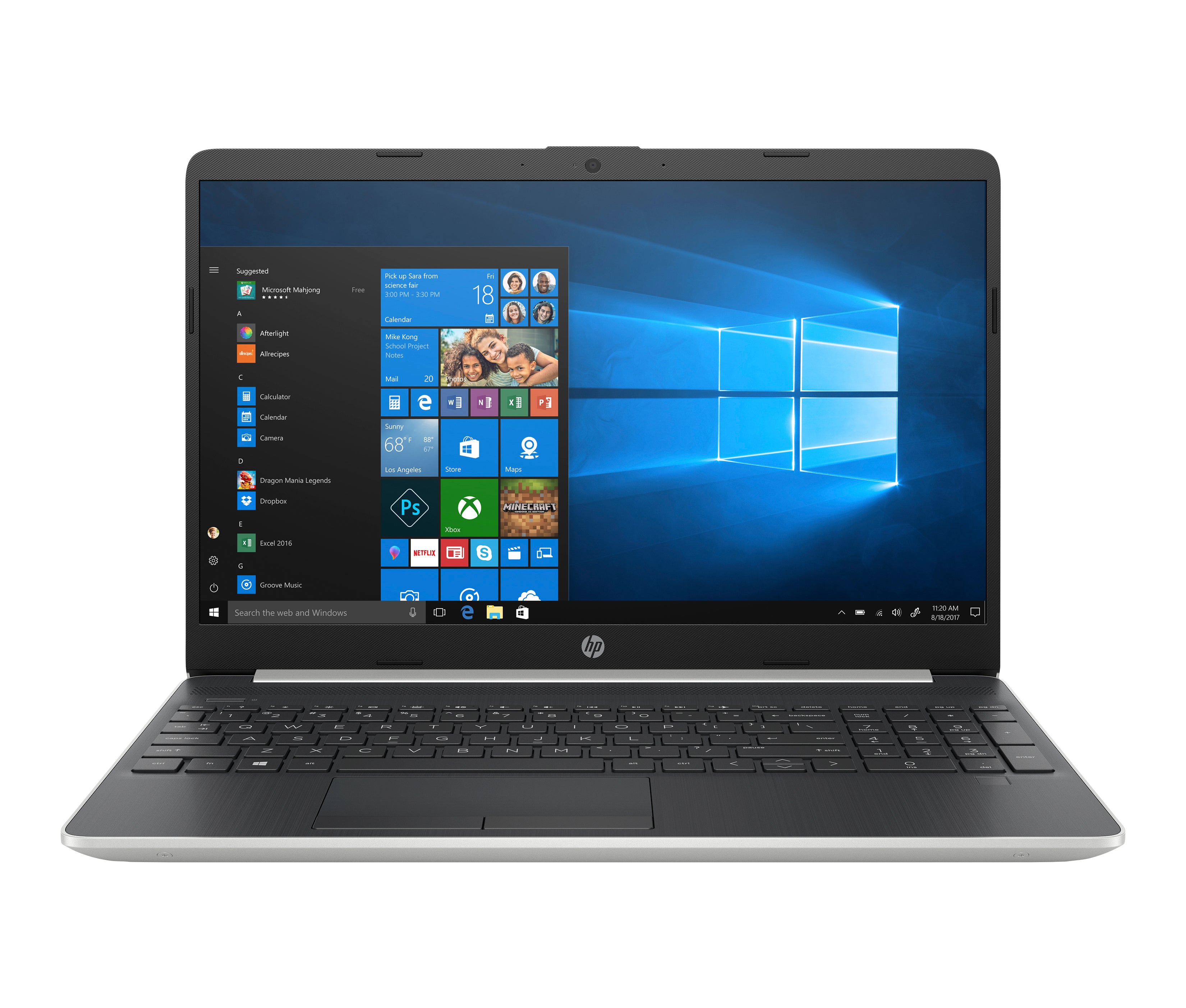 HP 15-dw0050od 15.6" Touch (1366 x 768) Laptop Intel Core i3-8145u 2.1GHz, 8 GB SDRAM, 256 GB SSD, Intel UHD Graphics 620, Windows 10 Home