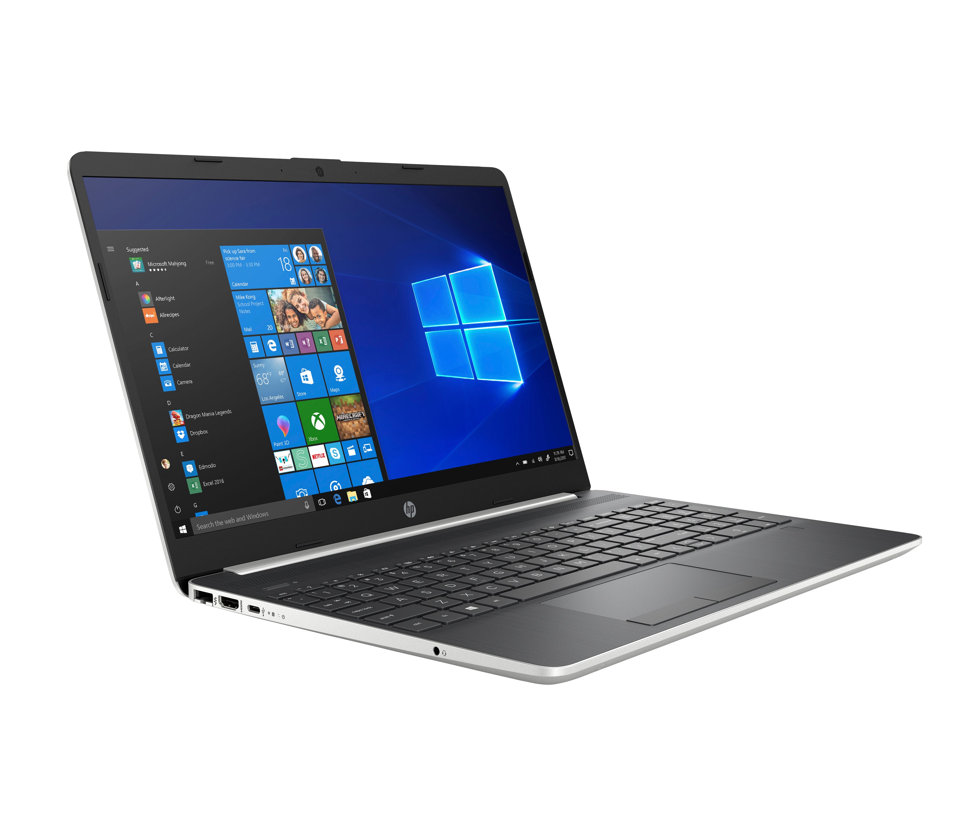 HP 15-dw0050od 15.6" Touch (1366 x 768) Laptop Intel Core i3-8145u 2.1GHz, 8 GB SDRAM, 256 GB SSD, Intel UHD Graphics 620, Windows 10 Home